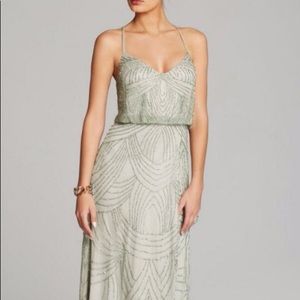 Adrianna Papell mint green beaded gown!